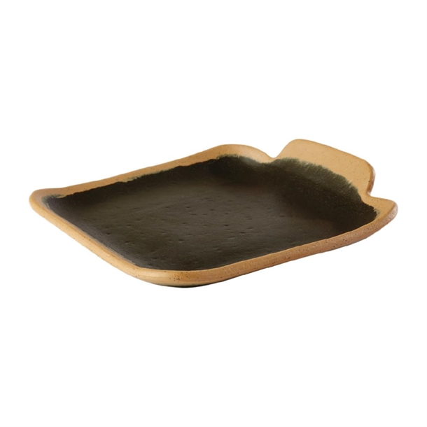 aps-crocker-square-platter-brown-140mm