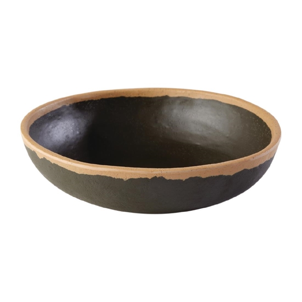 aps-crocker-low-bowl-165mm-brown