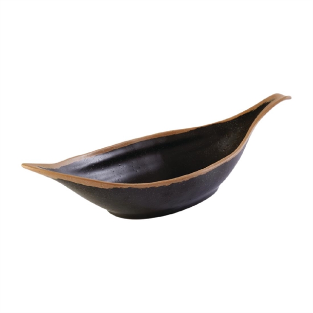 aps-crocker-leaf-bowl-brown.-420mm-length