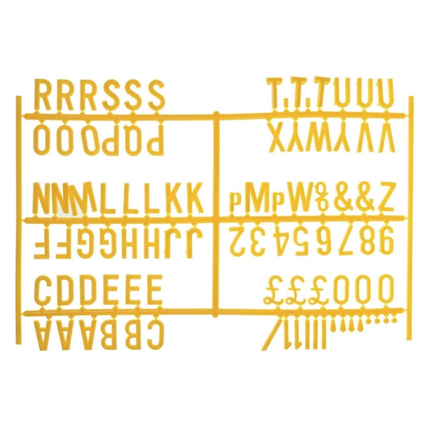 Beaumont Peg Board Letters 3/4" Yellow 540 Characters