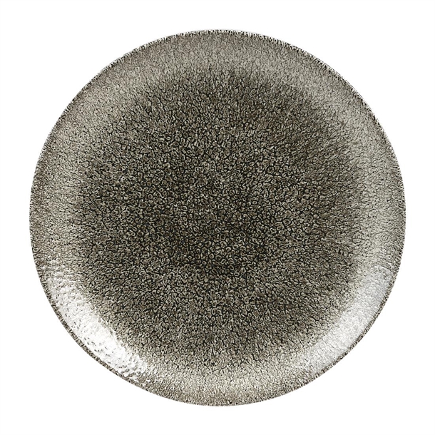 Churchill Studio Prints Raku Quartz Black Coupe Plate 217mm 8.66" (Box 12) (B2B)