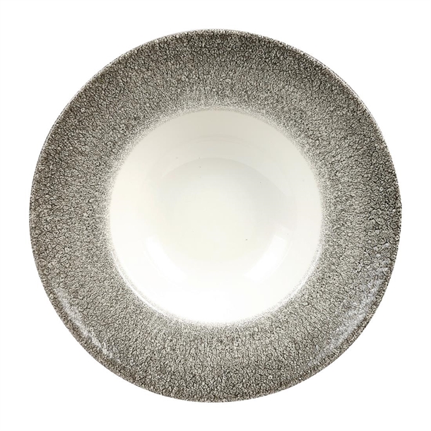 Studio Prints Raku Quartz Black Wide Rim Bowl 240mm 9.5" 10oz (Box 12) (B2B)