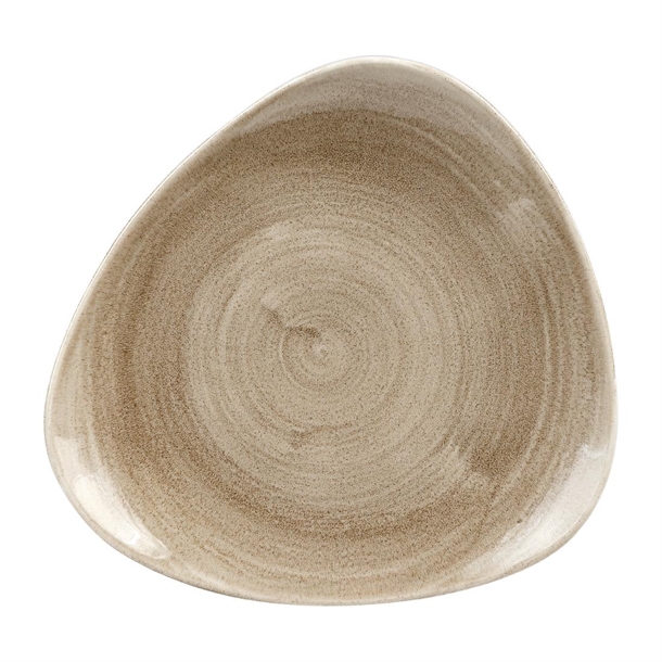Churchill Stonecast Patina Antique Taupe Triangle Plate 229mm 9" (Box 12) (B2B)