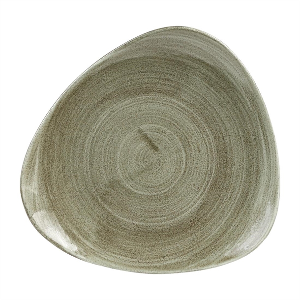 Churchill Stonecast Patina Antique Green Triangle Plate 229mm 9"(Box 12)(B2B)