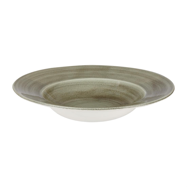 Churchill Stonecast Patina Antiq Taupe Wid Rim Bwl Green 280mm (Box12)(B2B)