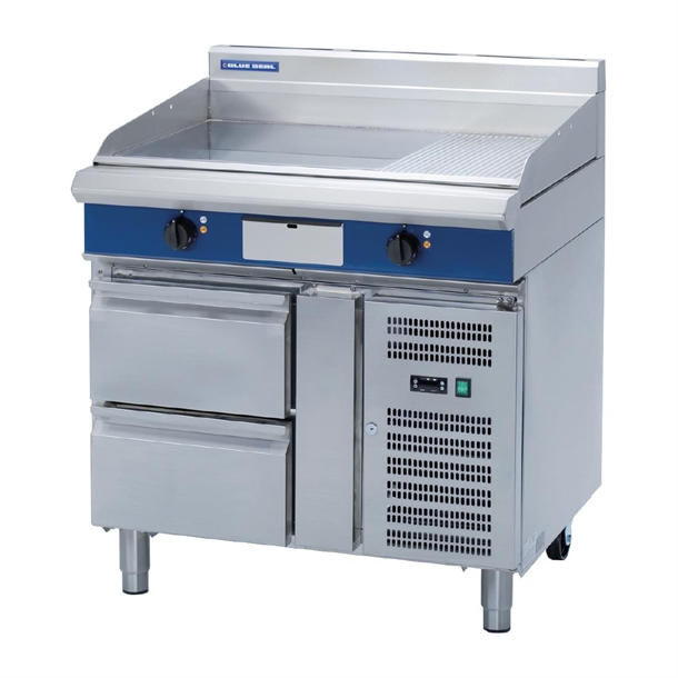 Blue Seal Griddle 20mm Plate 900mm Elec Refrigeration Base (Direct)