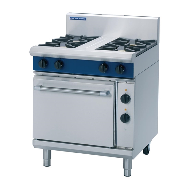 Blue Seal Range 750mm Gas Top C/W Electric Static Oven - LPG (Direct)