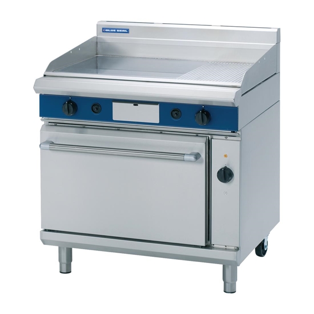 Blue Seal Oven Griddle 20mm Plate 900mm Gas W/Elect Convection Oven LPG (Direct)