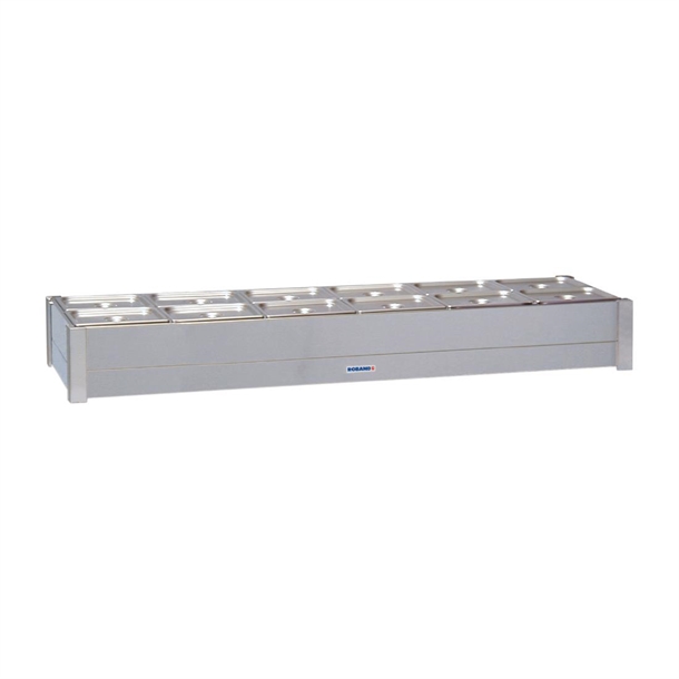 Roband Hot Bain Marie BM26A 2 row x 6 1/2 incl 12x 1/2 size 100mm Pans&Lids(B2B)