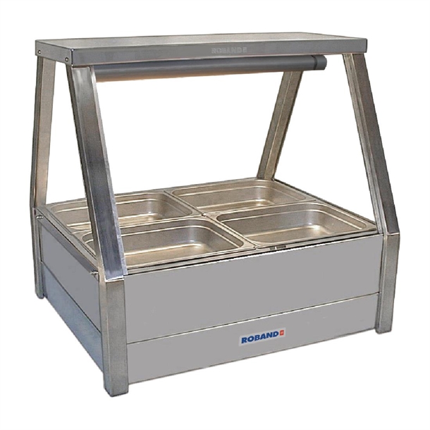 Roband Foodbar E22 Double Row Straight Glass with 4x 1/2 size 65mm Pans(B2B)
