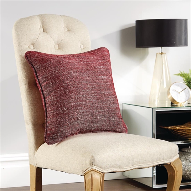 POLARIS 43x43cm Self Piped Cushion (includes Pad) - GARNET