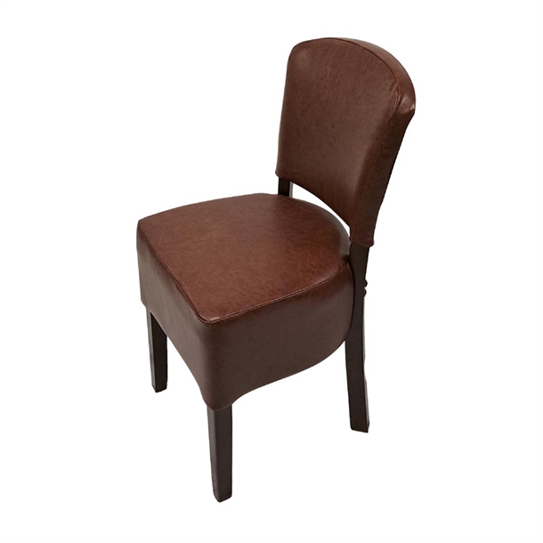 Hanoi Dining Chair In Dark Walnut with Bison Vinyl Espresso (Pack 2) (B2B)