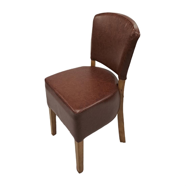Hanoi Dining Chair In Weathered Oak with Bison Vinyl Espresso (Pack 2) (B2B)