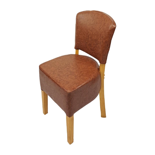 Hanoi Dining Chair In Soft Oak with Bison Vinyl Tan (Pack 2) (B2B)