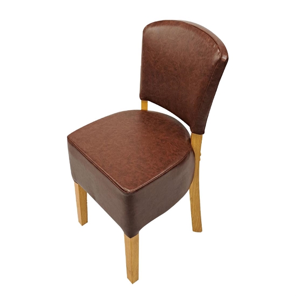 Hanoi Dining Chair In Soft Oak with Bison Vinyl Espresso (Pack 2) (B2B)