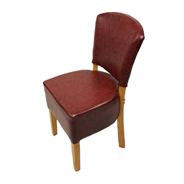 Hanoi Dining Chair In Soft Oak with Bison Vinyl Bordeaux (Pack 2) (B2B)