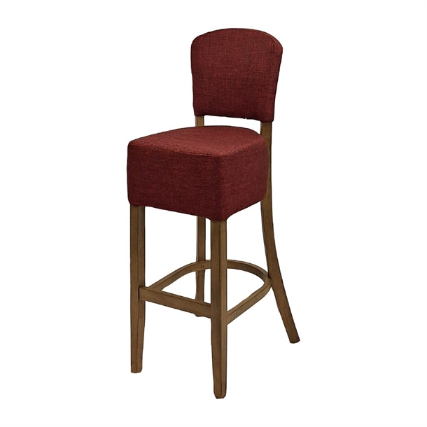 Hanoi Bar Chair in Weathered Oak with Shetland Scarlett (Pack 2) (B2B)