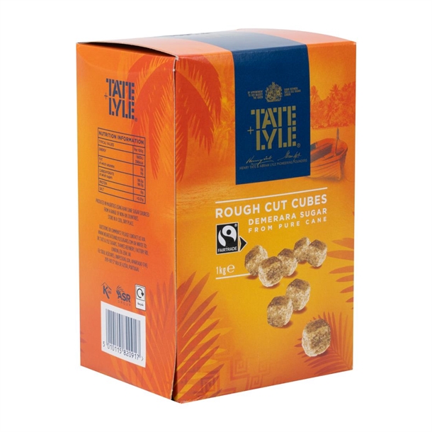 Tate & Lyle Rough Cut Sugar Cubes Demerara - 1kg (Box 1)