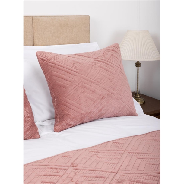 Comfort Constantine Quilted Cushion Cover with Zip - Pink - 55cm x 45cm