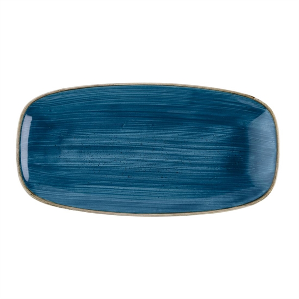 Churchill Stonecast längliche Kochteller, Java Blue, 350mm x 187mm, (6 Stück)