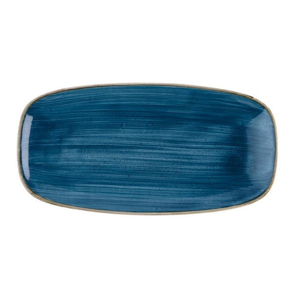 Churchill Stonecast Java Blue Längliche Kochteller 288 x 152mm (12 Stück)