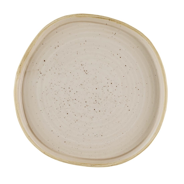 Churchill Stonecast Nutmeg Cream Organic Walled Plate 206mm (Box 6) (Direct)