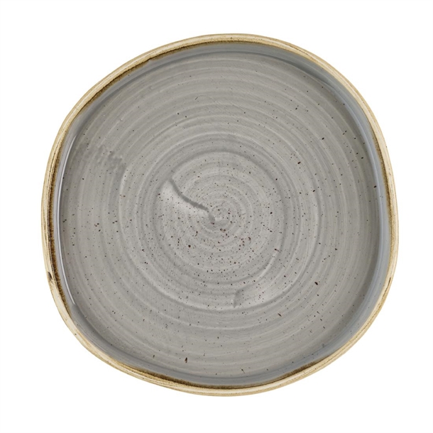 Churchill Stonecast Grey Organic Walled Plate 206mm (Box 6) (Direct)