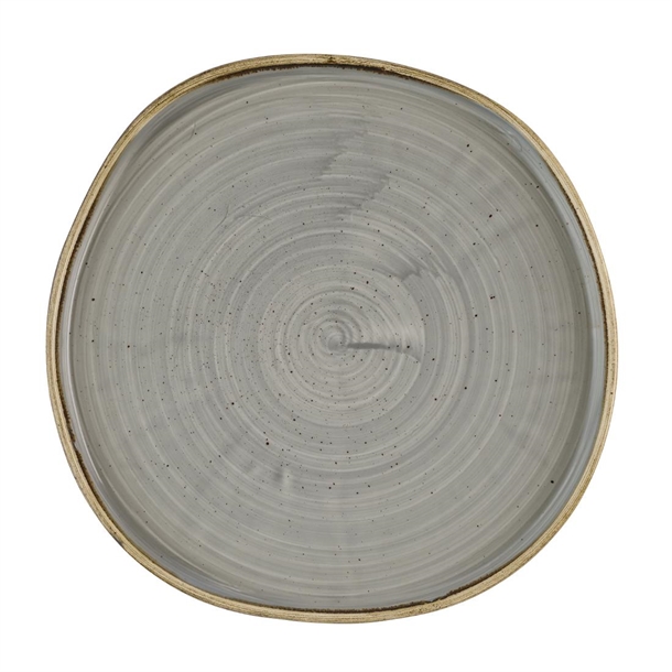 Churchill Stonecast Grey Organic Walled Plate 257mm (Box 6) (Direct)