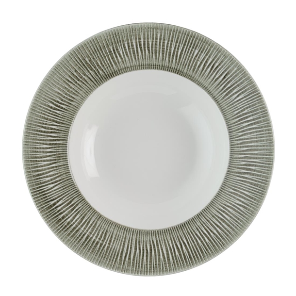 Churchill Bamboo Ceramic Spinwash Alpine Wide Rim Bowl 11" Box 12