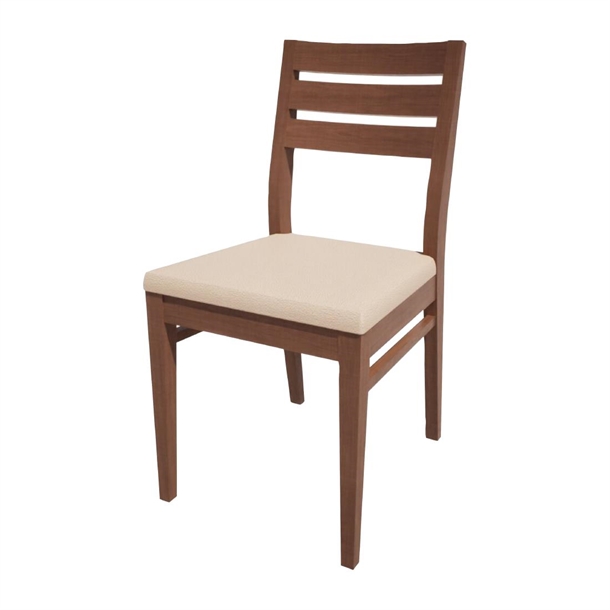 Bolero Bespoke Marty A Side Chair in Cream/Walnut (Direct)