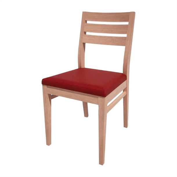 Bolero Bespoke Marty A Side Chair in Red/Beech (Direct)