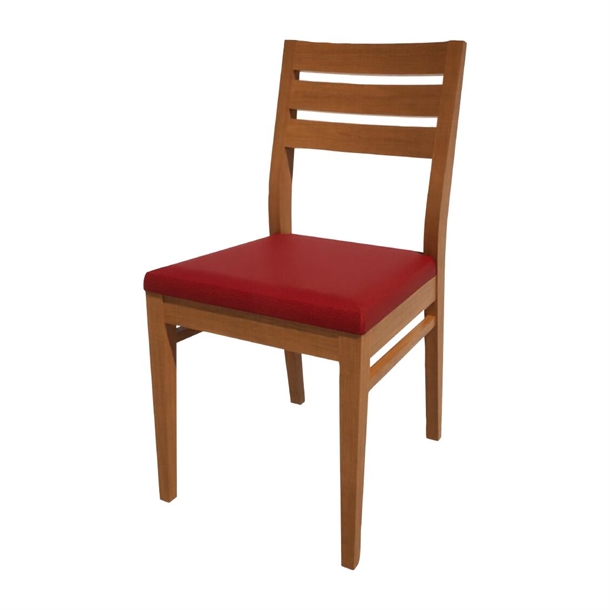 Bolero Bespoke Marty A Side Chair in Red/Oak (Direct)