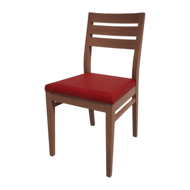 Bolero Bespoke Marty A Side Chair in Red/Walnut (Direct)