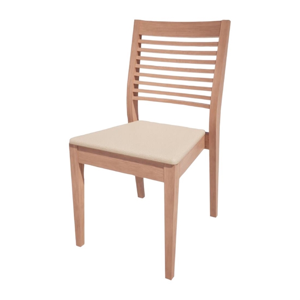 Bolero Bespoke Marty B Stacking Chair in Cream/Beech (Direct)