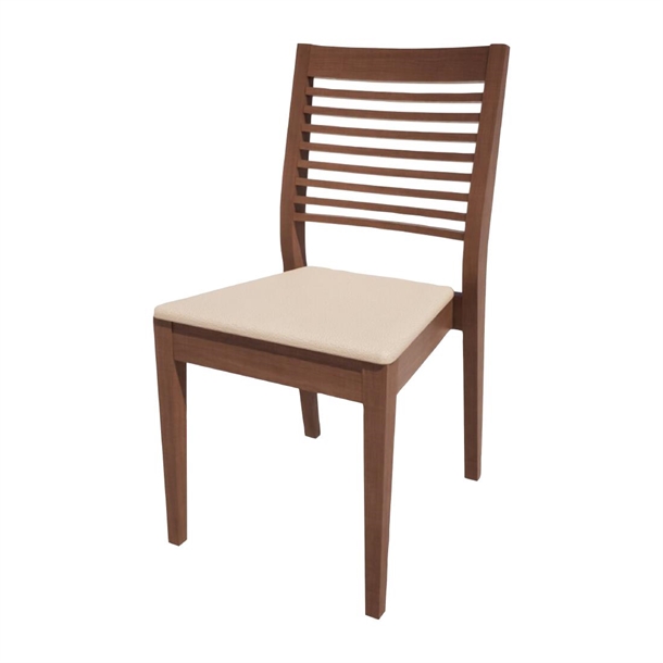 Bolero Bespoke Marty B Stacking Chair in Cream/Walnut (Direct)