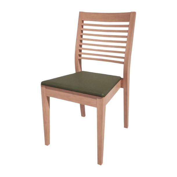 Bolero Bespoke Marty B Stacking Chair in Olive/Beech (Direct)