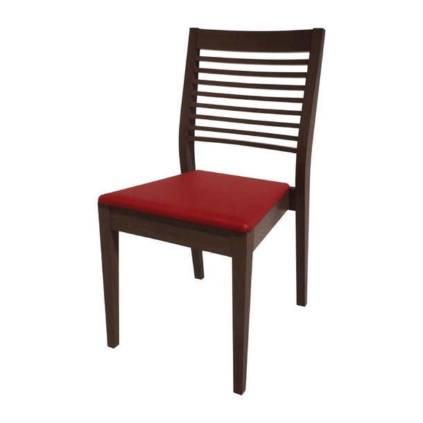 Bolero Bespoke Marty B Stacking Chair in Red/Wenge (Direct)