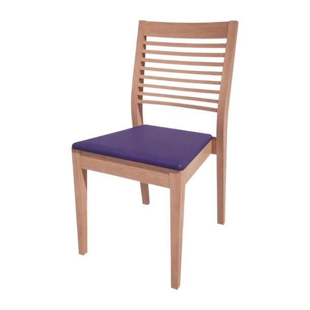 Bolero Bespoke Marty B Stacking Chair in Blue/Beech (Direct)