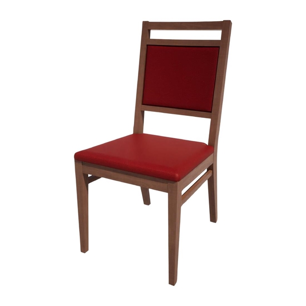 Bolero Bespoke Bia A Side Chair in Red/Walnut (Direct)