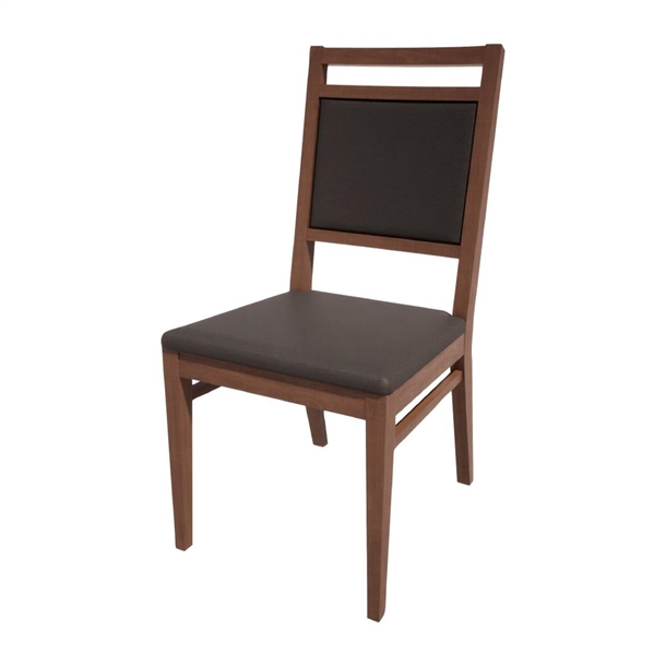 Bolero Bespoke Bia A Side Chair in Anthracite/Walnut (Direct)