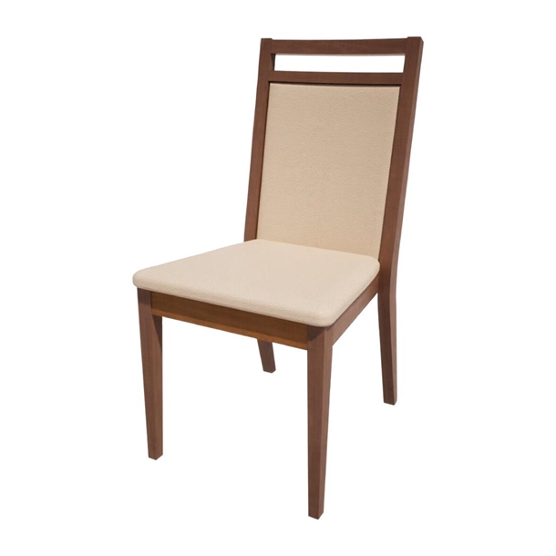 Bolero Bespoke Bia B Stacking Chair in Cream/Walnut (Direct)