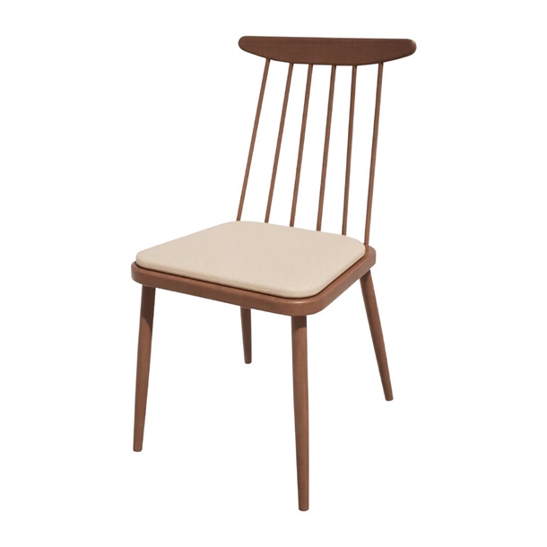 Bolero Bespoke Frank Side Chair in Cream/Walnut (Direct)