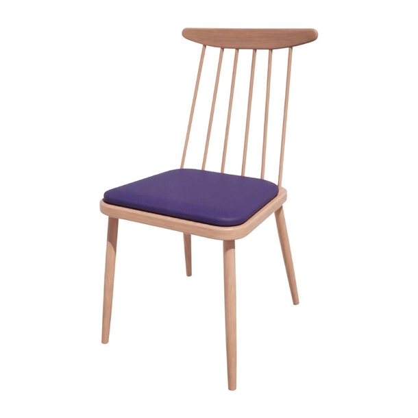 Bolero Bespoke Frank Side Chair in Blue/Beech (Direct)