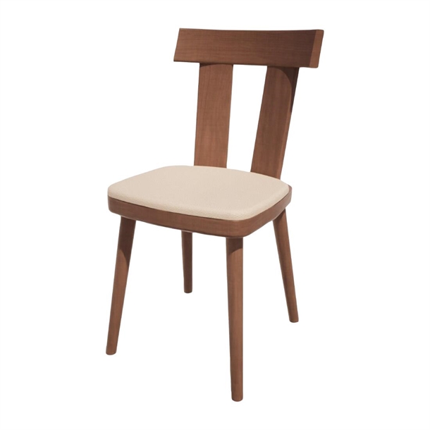 Bolero Bespoke Bamba Side Chair in Cream/Walnut (Direct)