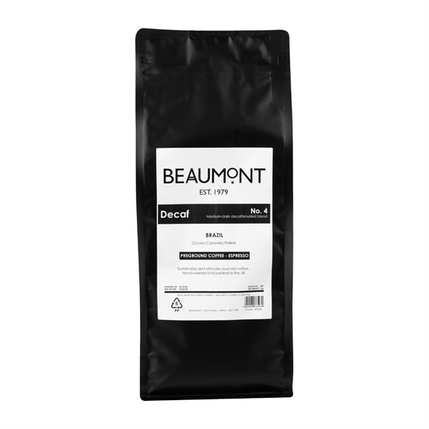 Beaumont No.4 Decaf Coffee Espresso Grind - 1kg