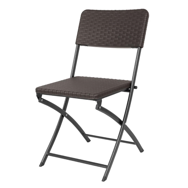 Bolero Rattan Folding Chair Brown (Set 2)