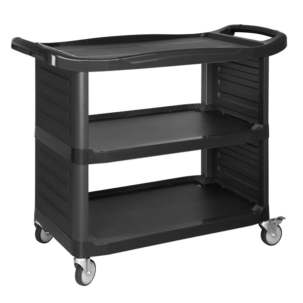 Vogue Polypropylene 3 Tier Trolley Black