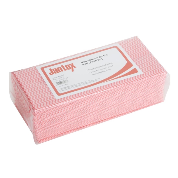 Jantex Vliesstofftücher Rot (50 Stück)