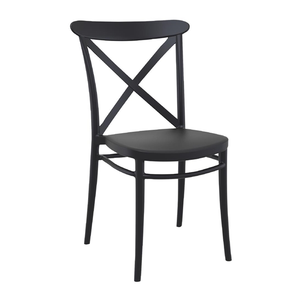 Cross Side Chair Black (Pack 2) (Direct)