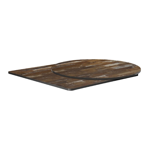 Extrema Square Planked Vintage Wood Table Top 790x790mm (Direct)